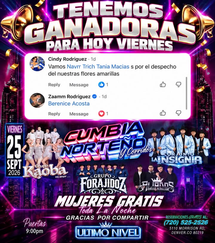 Flyer del evento de Último Nivel del viernes 25 de septiembre